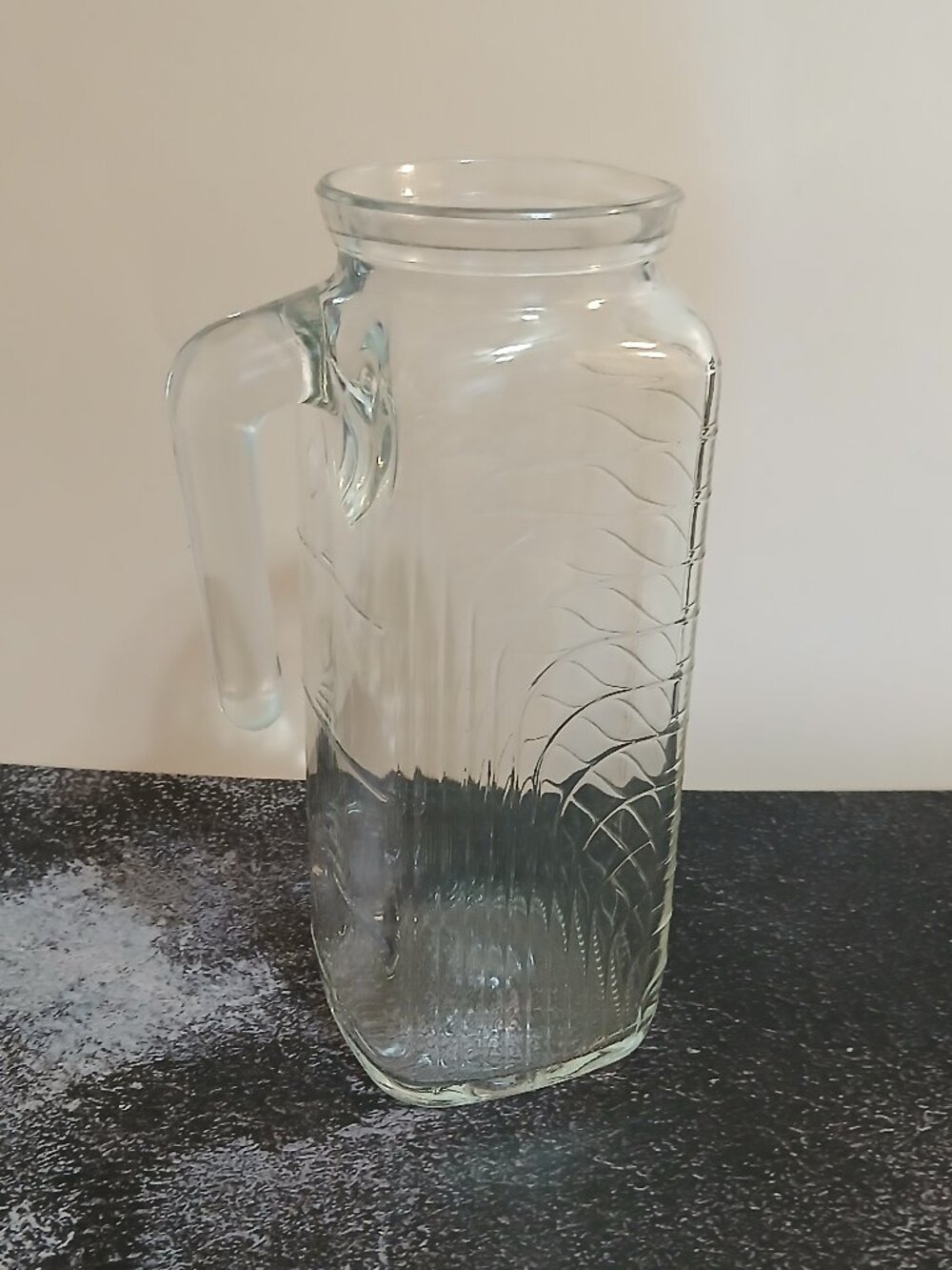 Vintage Covetro of Italy Glass Refrigerator Carafe with Ribbed Design